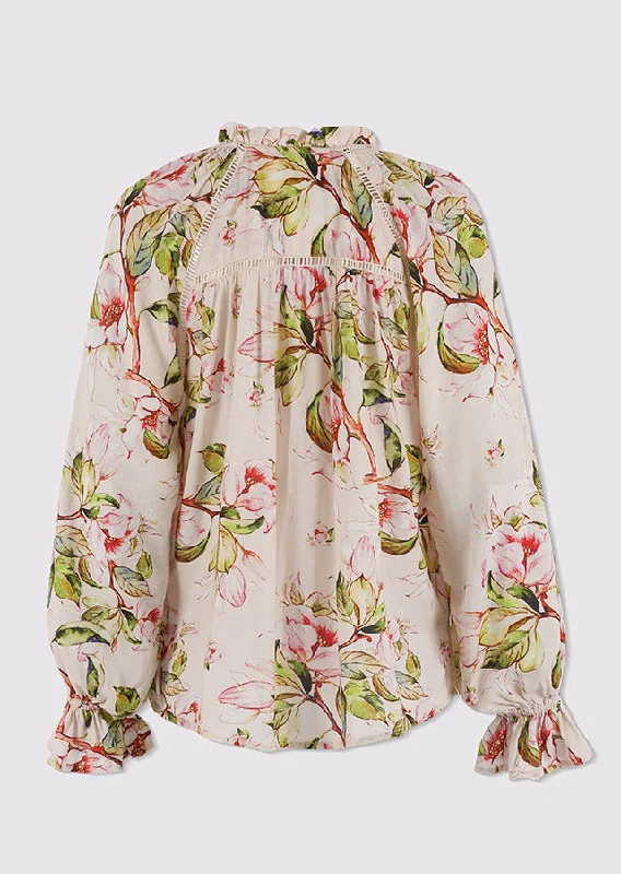 gossamerrosegardenprintlaceinsertblouse