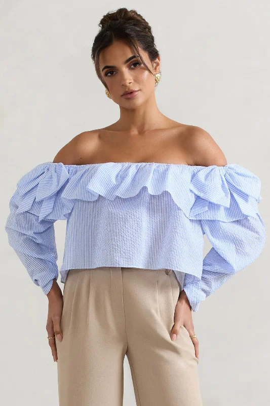 harbour-blue-pinstripe-bardot-puff-sleeve-top-with-bows-cl134018229