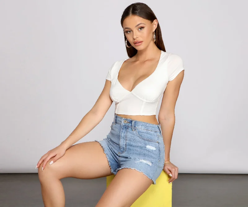 Keeping Knit Chic Ribbed Knit Crop Top