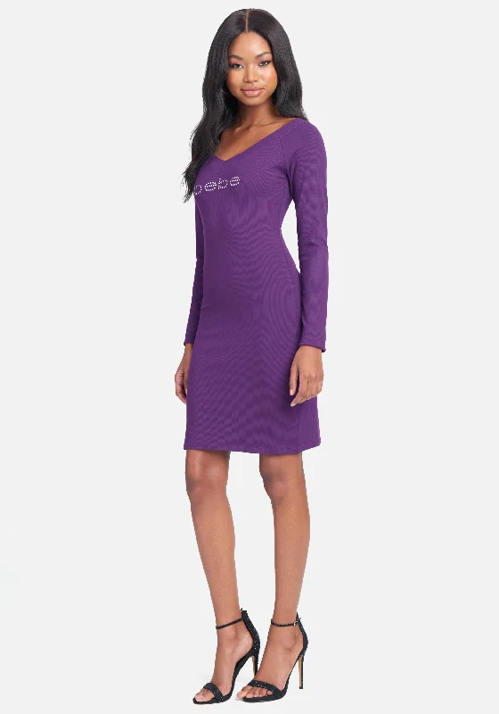 logo-long-sleeve-dress-imperial-purple