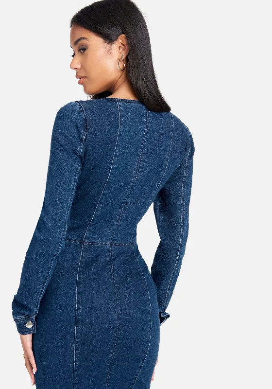 long-sleeve-zip-front-bustier-denim-dress