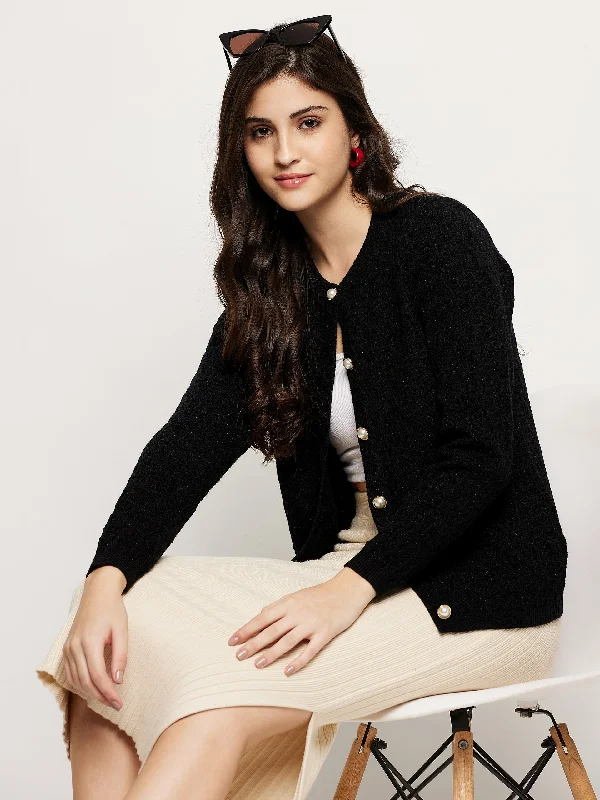 Madame Black Buttoned Cardigan