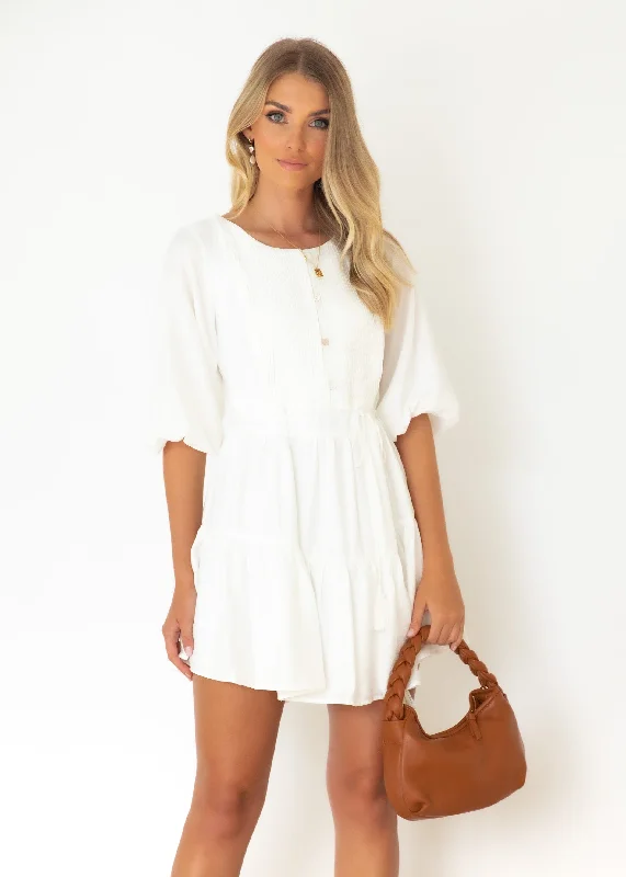 Mattie Smock Dress - White