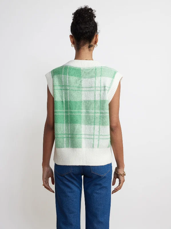 meadow-green-check-knit-vest