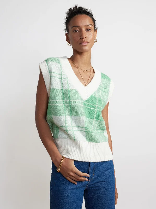 meadow-green-check-knit-vest