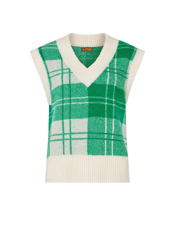 meadow-green-check-knit-vest