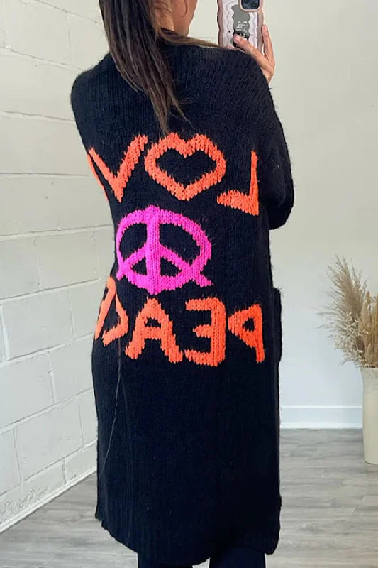 neon-love-peace-chunky-knit-pocket-straight-midi-cardigan