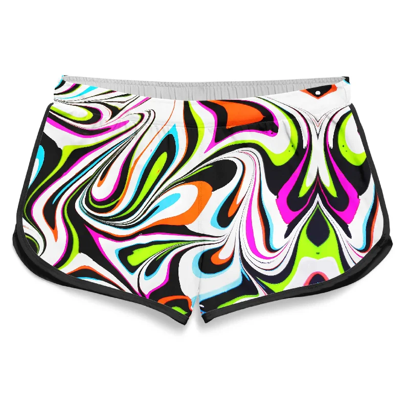 Neon Zebra Portal Women's Retro Shorts