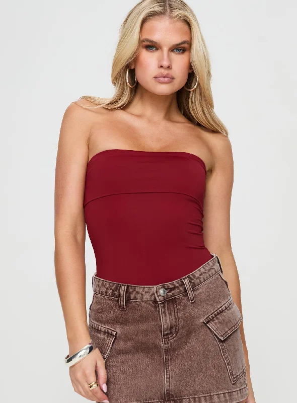 niner-strapless-bodysuit-burgundy-petite