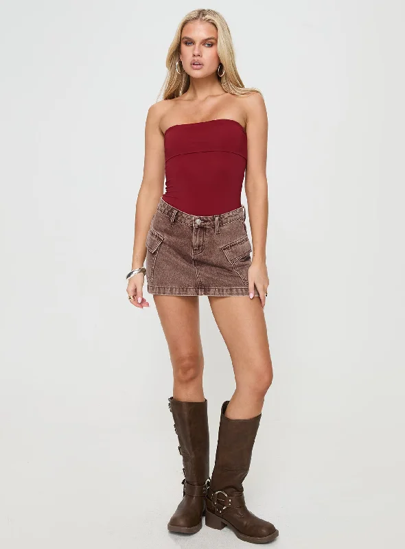 niner-strapless-bodysuit-burgundy-petite