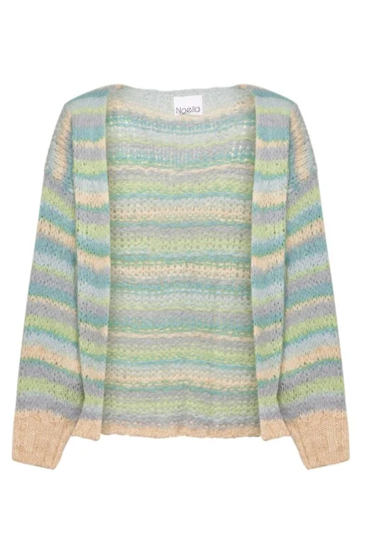 Noella - Pool Knit Cardigan - 865 Blue/Green Mix