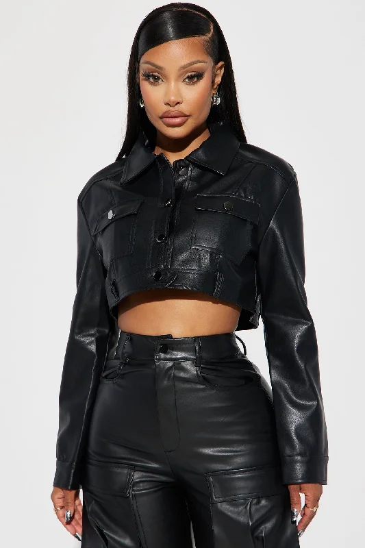 On My Way Cropped Jacket - Black