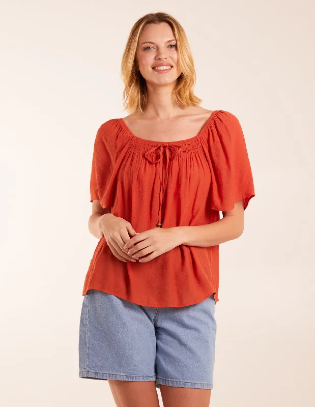 Milkmaid Shirred Swing Top