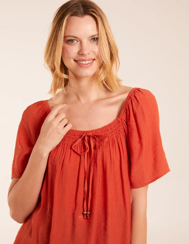 orange-milkmaid-shirred-swing-top