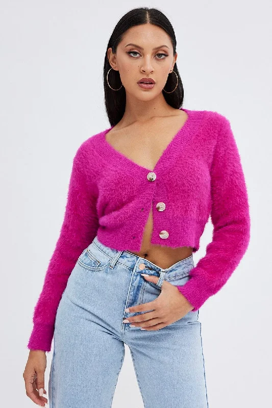 Pink Fluffy Cardigan