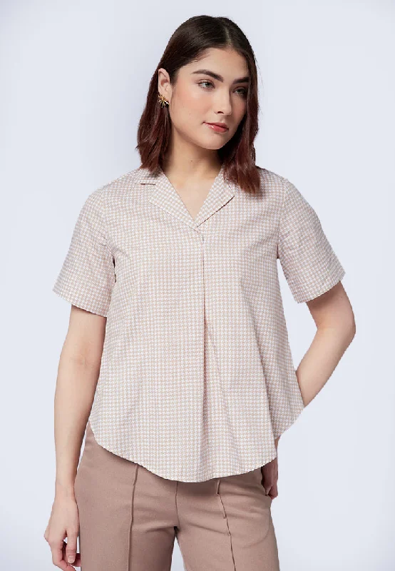 Printed Short Sleeve Blouse