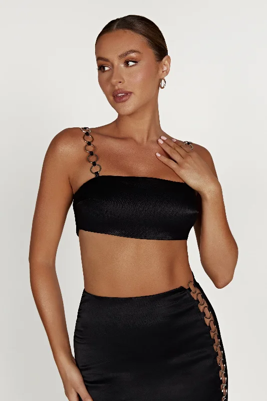 Pyper Ring Crop Top - Black