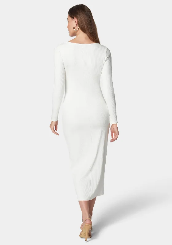 rib-square-neck-long-sleeve-dress-white