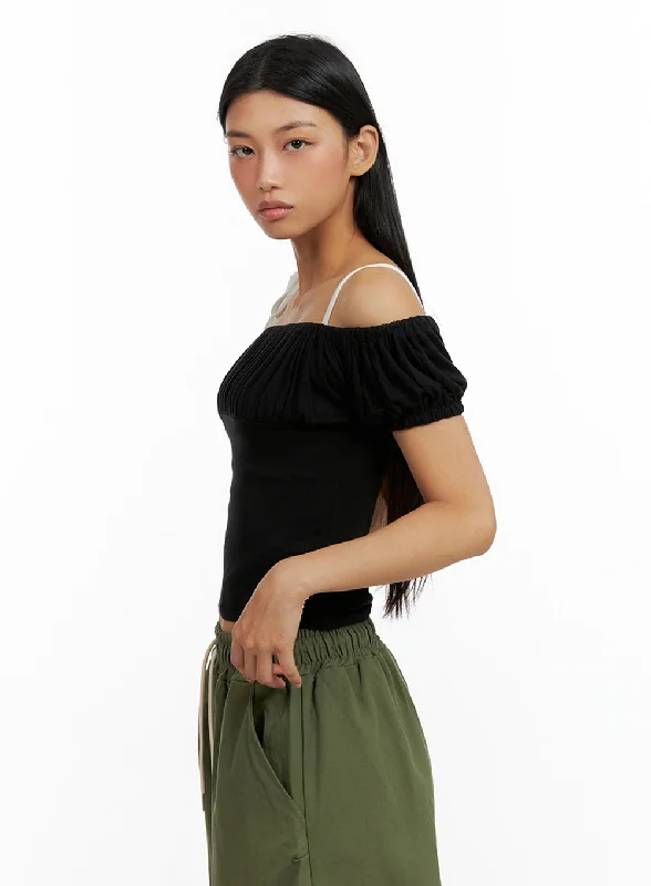 shirred-off-shoulder-puff-sleeve-top-il419