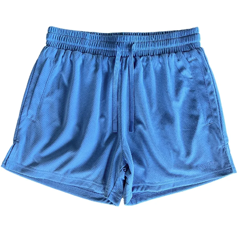 SIMPLE MUAY THAI SHORTS (MID THIGH CUT) - BABY BLUE