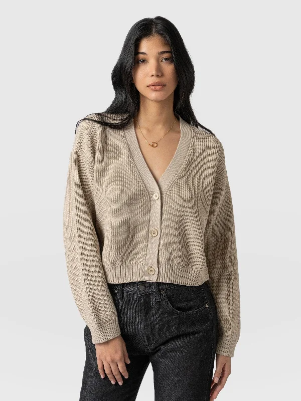 Soho Crop Cardigan - Beige