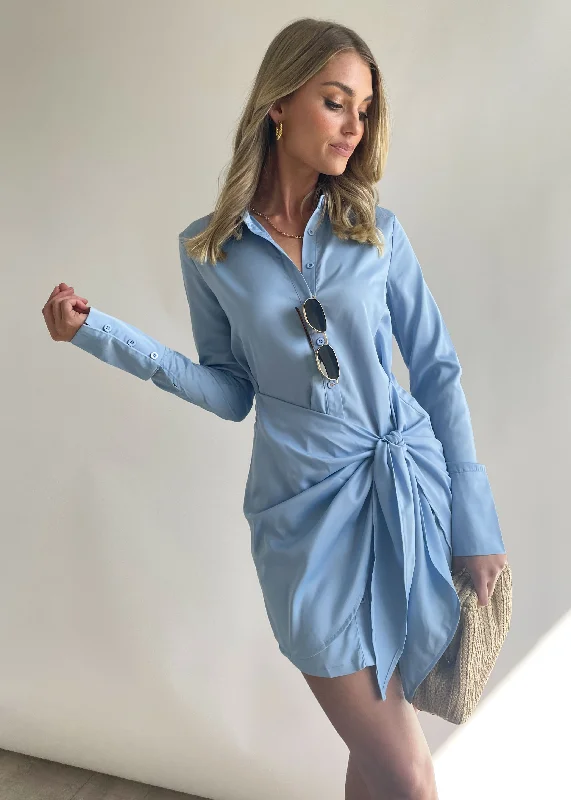 Soliana Shirt Dress - Blue