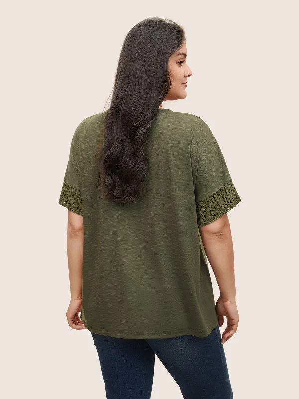 solid-lace-insert-batwing-sleeve-t-shirt