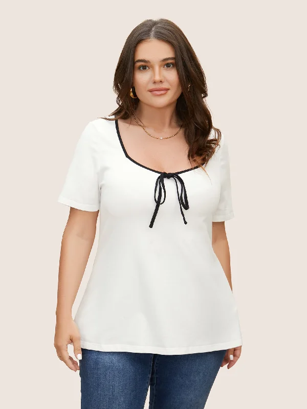 square-neck-contrast-trim-tie-knot-t-shirt