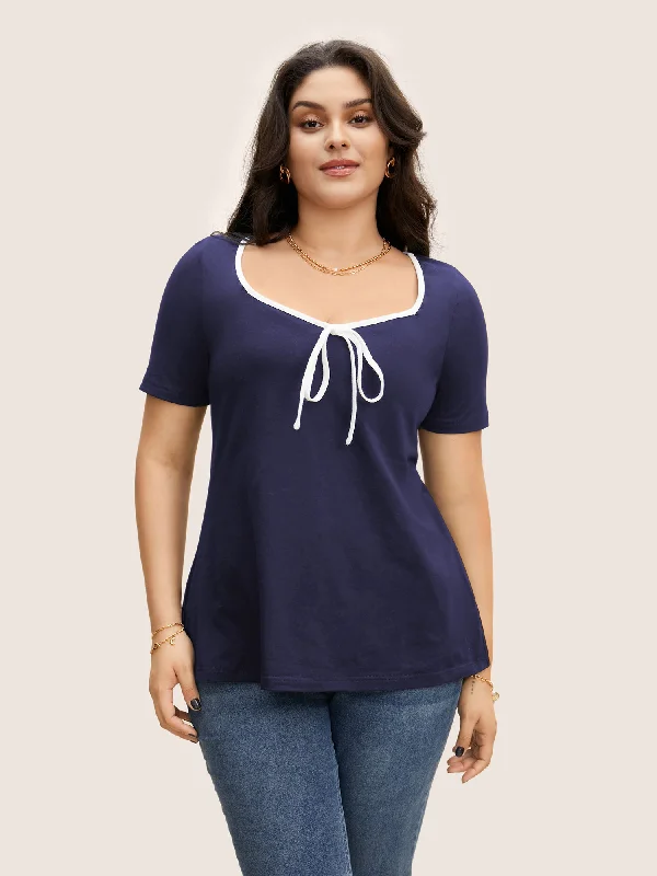 square-neck-contrast-trim-tie-knot-t-shirt