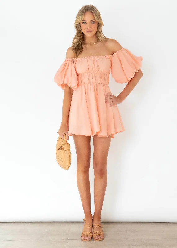 Tami Off Shoulder Dress - Peach