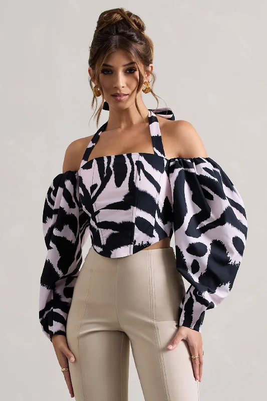 theatric-zebra-print-halter-neck-corset-top-with-puff-sleeves-cl132248018