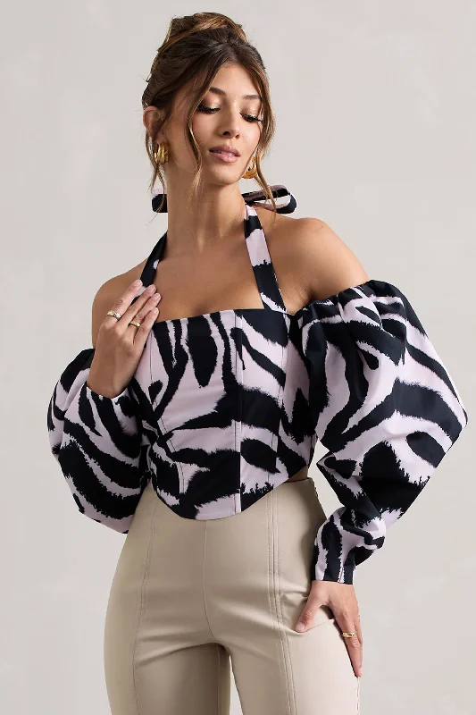 theatric-zebra-print-halter-neck-corset-top-with-puff-sleeves-cl132248018