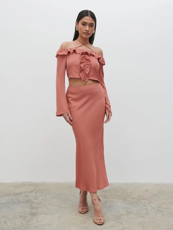 tiffany-bardot-ruffle-top-terracotta