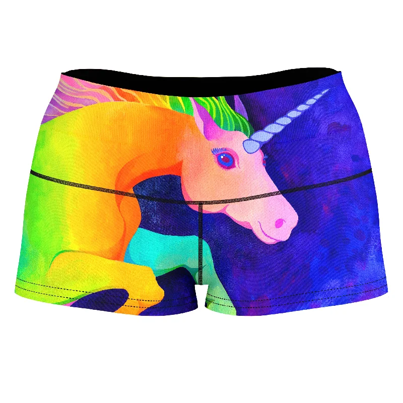 Unicorn High-Waisted Women's Shorts