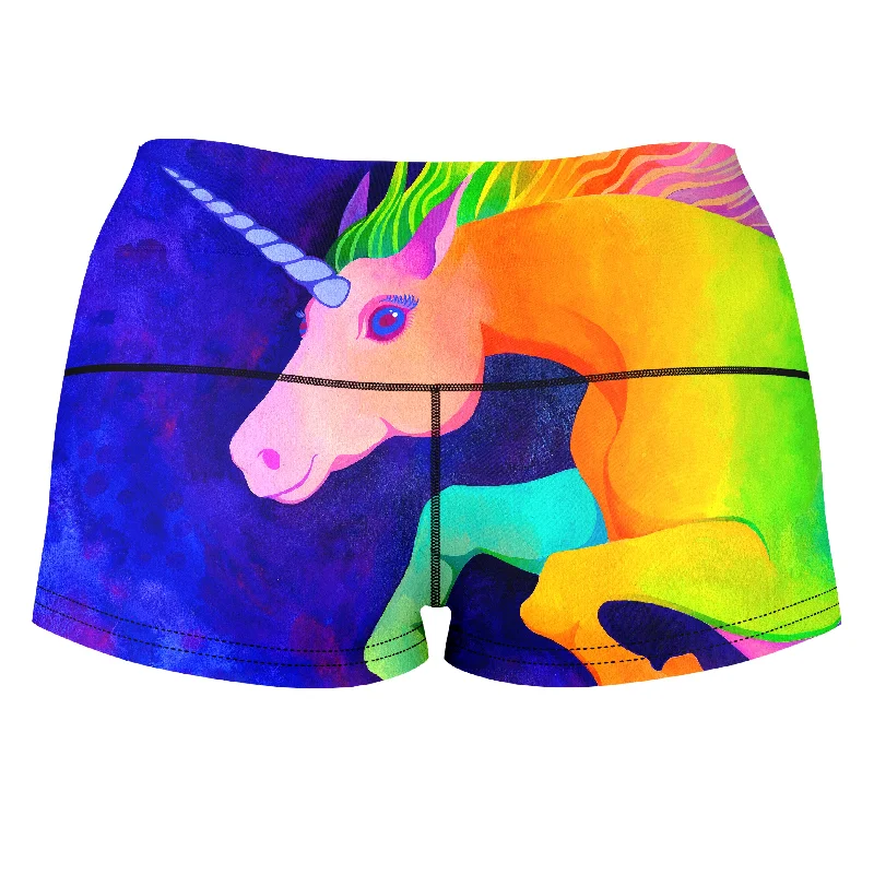 unicorn-high-waisted-womens-shorts