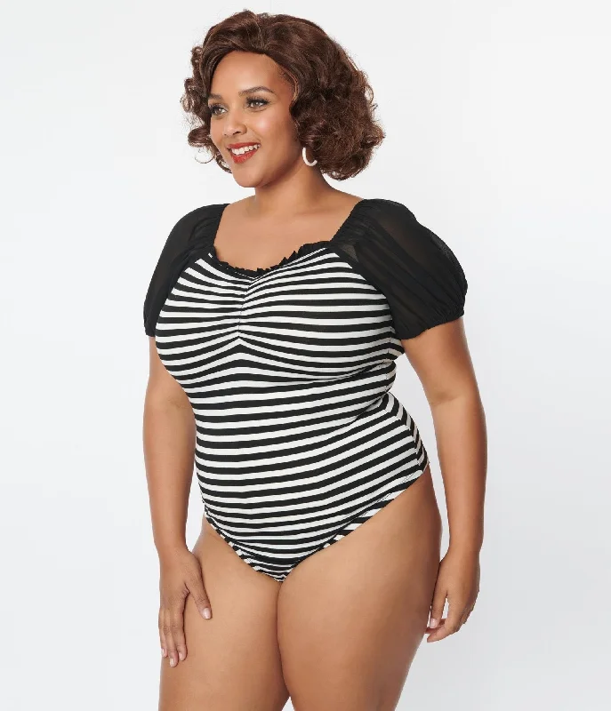 unique-vintage-plus-size-black-white-striped-short-sleeve-bodysuit