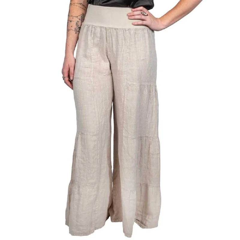 Italian Linen Tiered Palazzo Pant