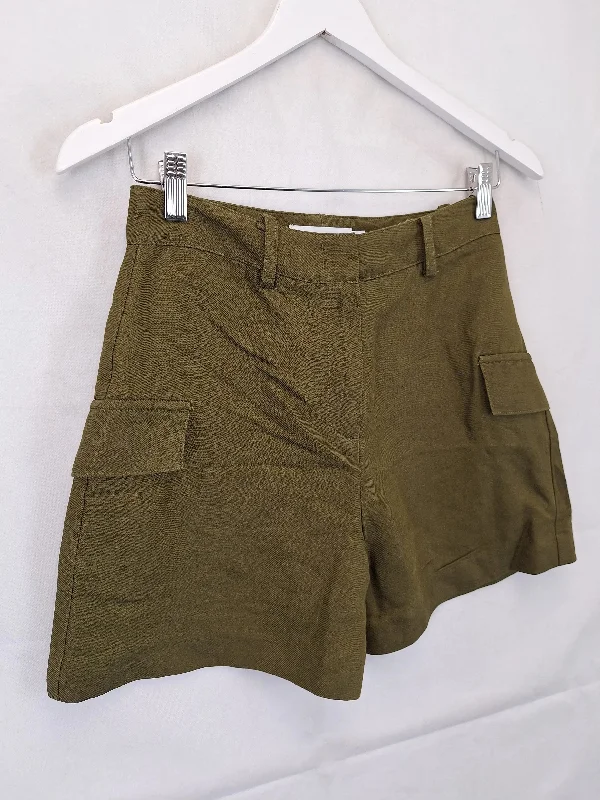 witchery-stylish-olive-linen-shorts-size-6-b003-2361-gn