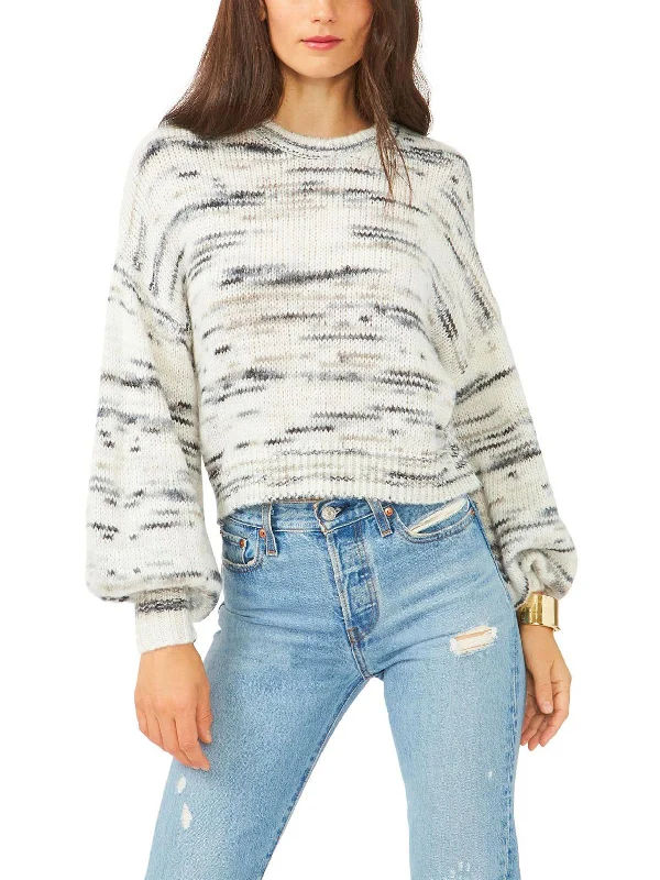 Womens Knit Space Dye Crop Sweater