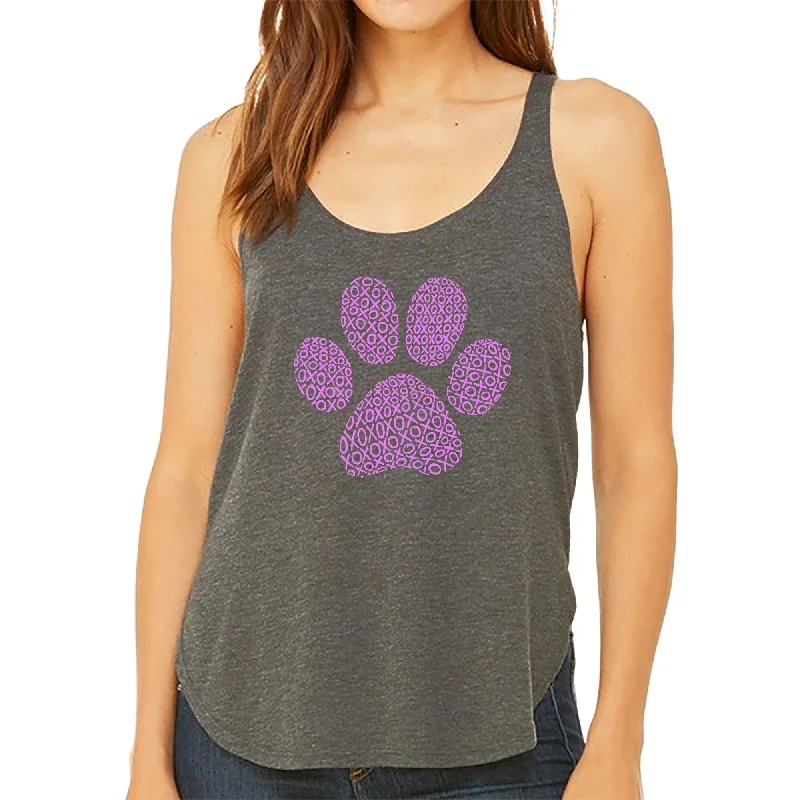 xoxo-dog-paw-womens-premium-word-art-flowy-tank-top